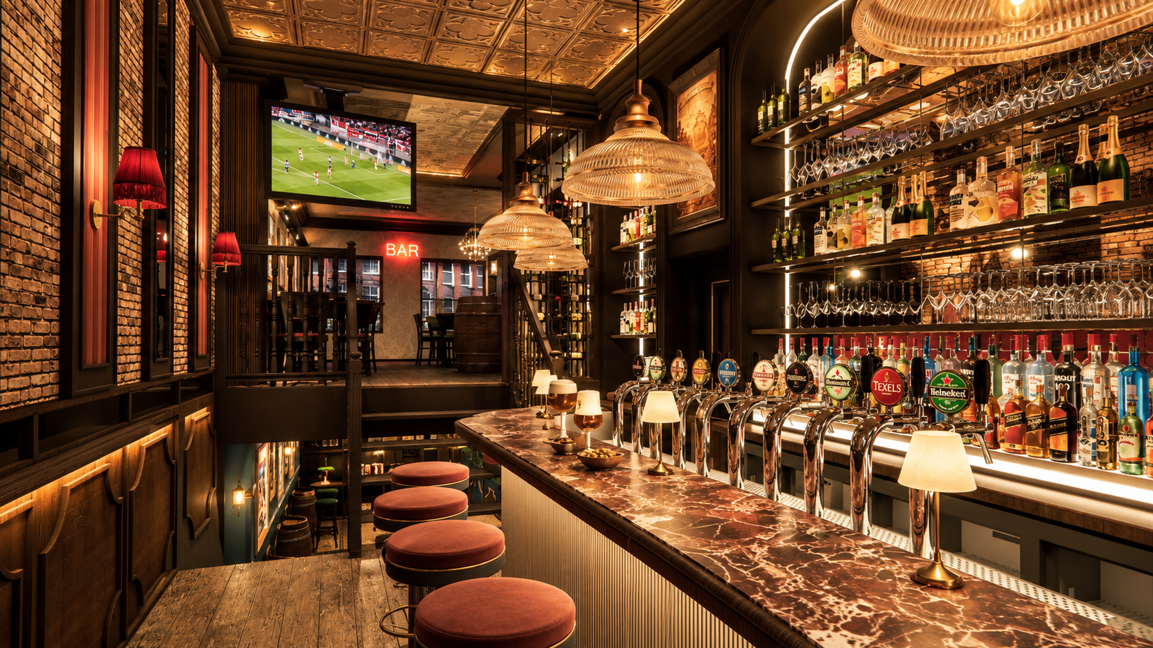 De bar van Café The Flying Dutchmen in Amsterdam